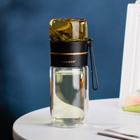Double-Walled Glass Water Bottle with Tea Infuser - PureBrew-Green-State of Style