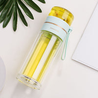 Double-Walled Glass Water Bottle with Tea Infuser - PureBrew-Green-State of Style