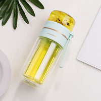 Double-Walled Glass Water Bottle with Tea Infuser - PureBrew-Green-State of Style