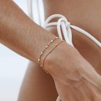 Double White Bead Bracelet for Women - Liora-Gold-State of Style