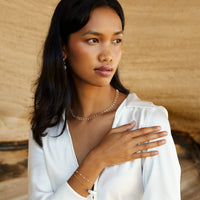 Double White Beaded Bracelet for Women - Liora-Gold-State of Style