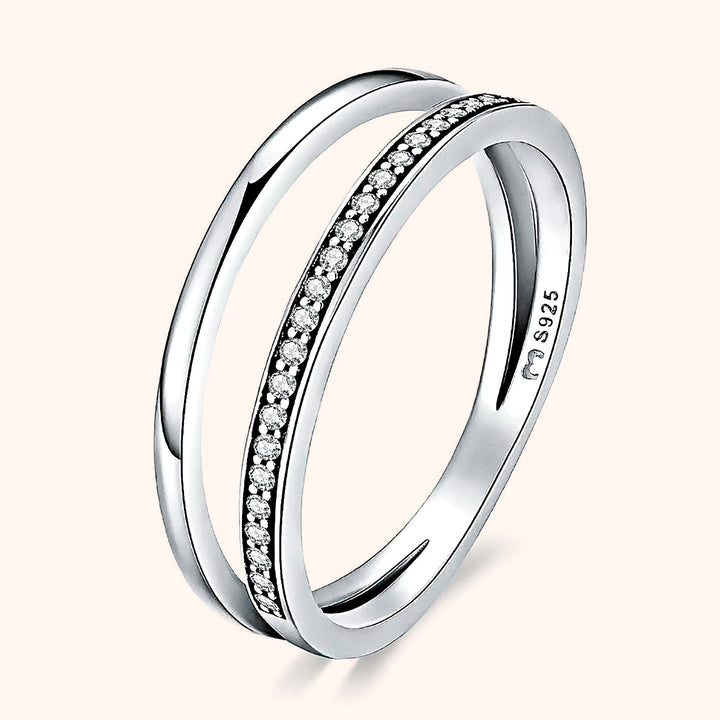 Double Zirconia Ring - Sienna-Silver-5-State of Style