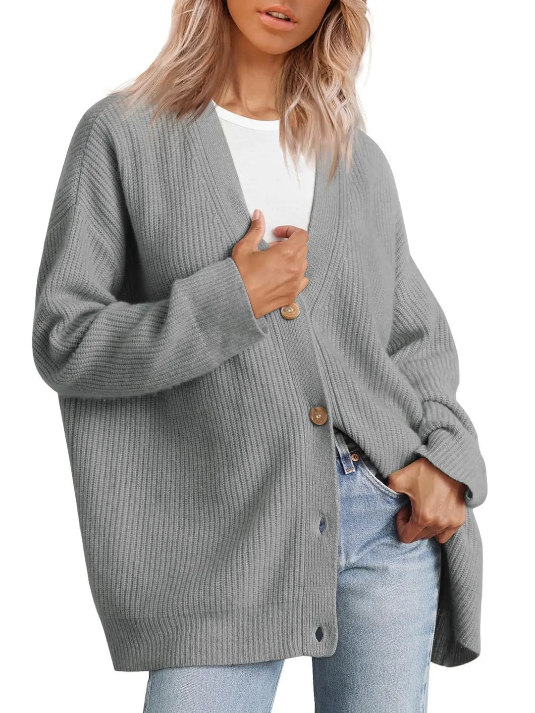 Ladies Cashmere Cardigan with V-neck – Sylvie