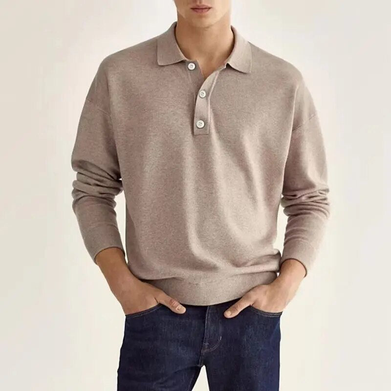 Men's Polo with Long Sleeves - Bastien
