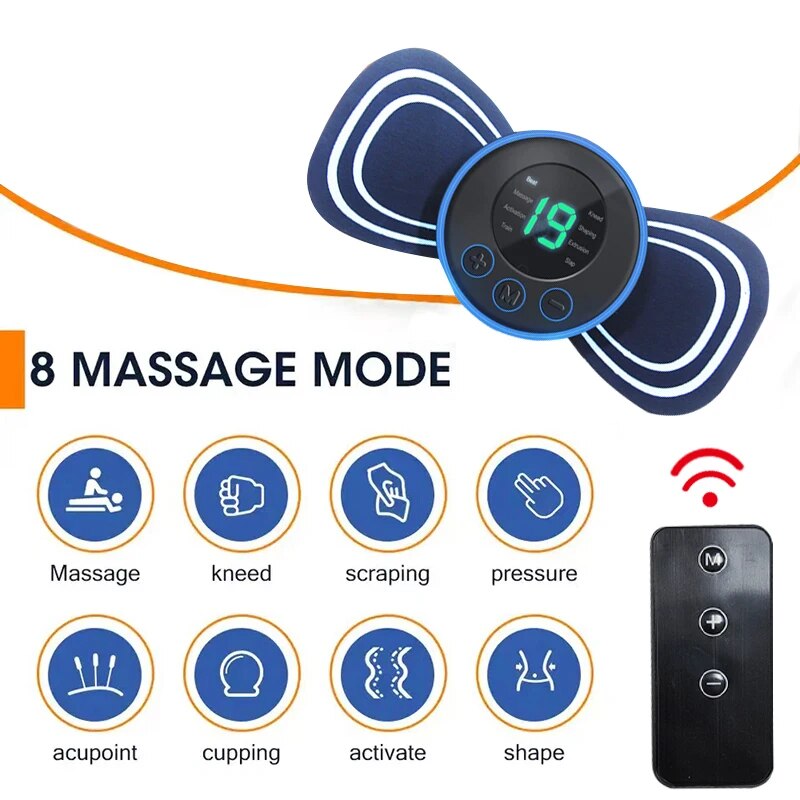 DRAAGBARE ELEKTRISCHE MINI NEK MASSAGER MET PAD & AFSTANDSBEDIENING | INTELLIGENT MASSAGEAPPARAAT-Met afstandsbediening-State of Style