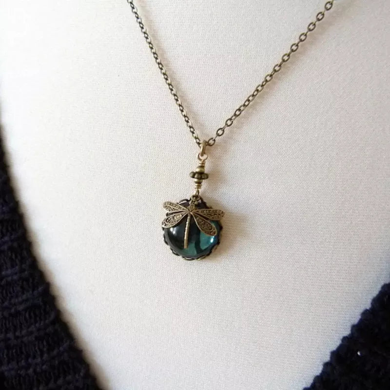 Dragonfly Moonstone Necklace | Elegant Jewellery for Women-Blue-State of Style