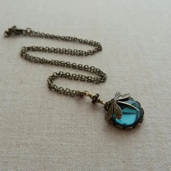 Dragonfly Moonstone Necklace | Elegant Jewellery for Women-Blue-State of Style