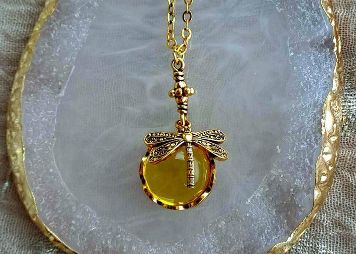 Dragonfly Moonstone Necklace | Elegant Jewellery for Women-Blue-State of Style