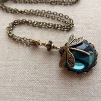 Dragonfly Moonstone Necklace | Elegant Jewellery for Women-Blue-State of Style