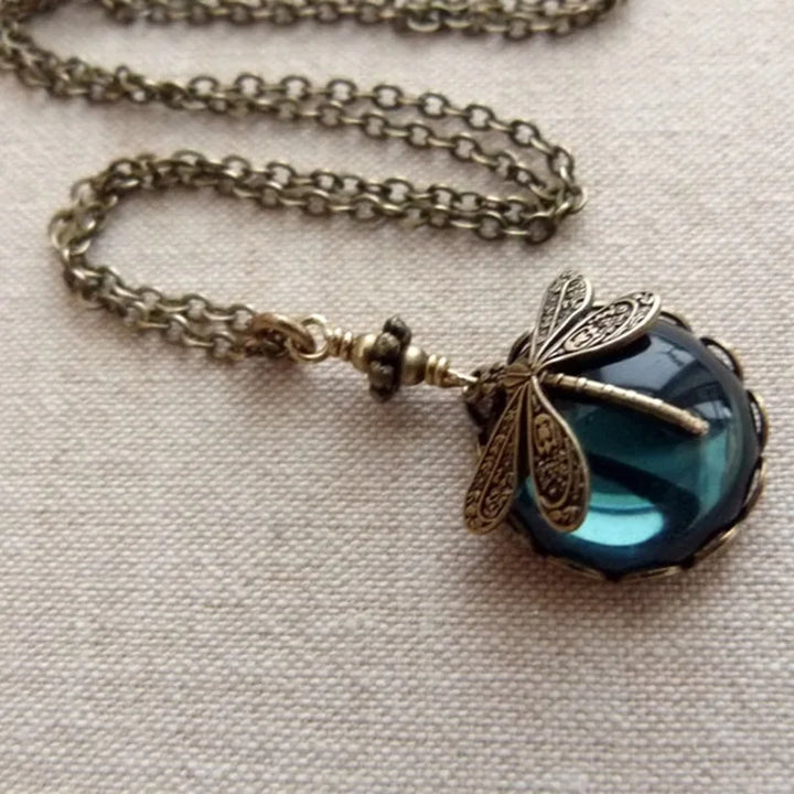 Dragonfly Moonstone Necklace | Elegant Jewellery for Women-Blue-State of Style