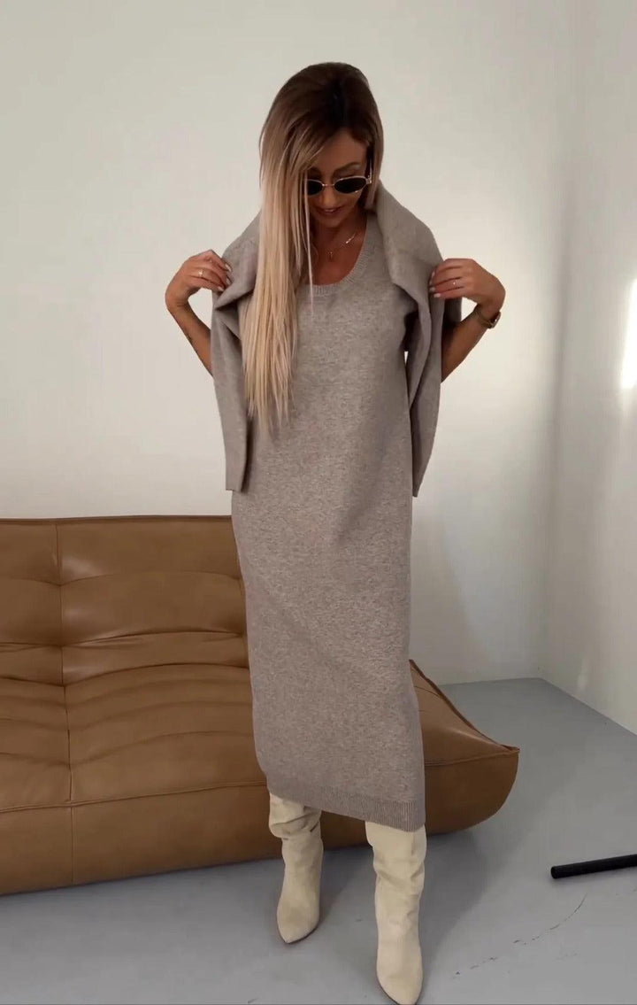 Dress & Sweater Set – Noémie-Beige-XS-State of Style