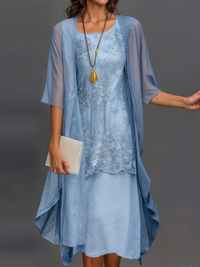 Dress with floral pattern – Eliana-Blue-S-State of Style