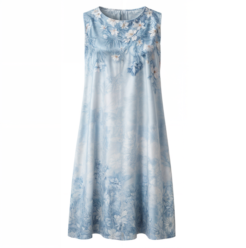 Dress with floral pattern – Eliana-Light blue-S-State of Style
