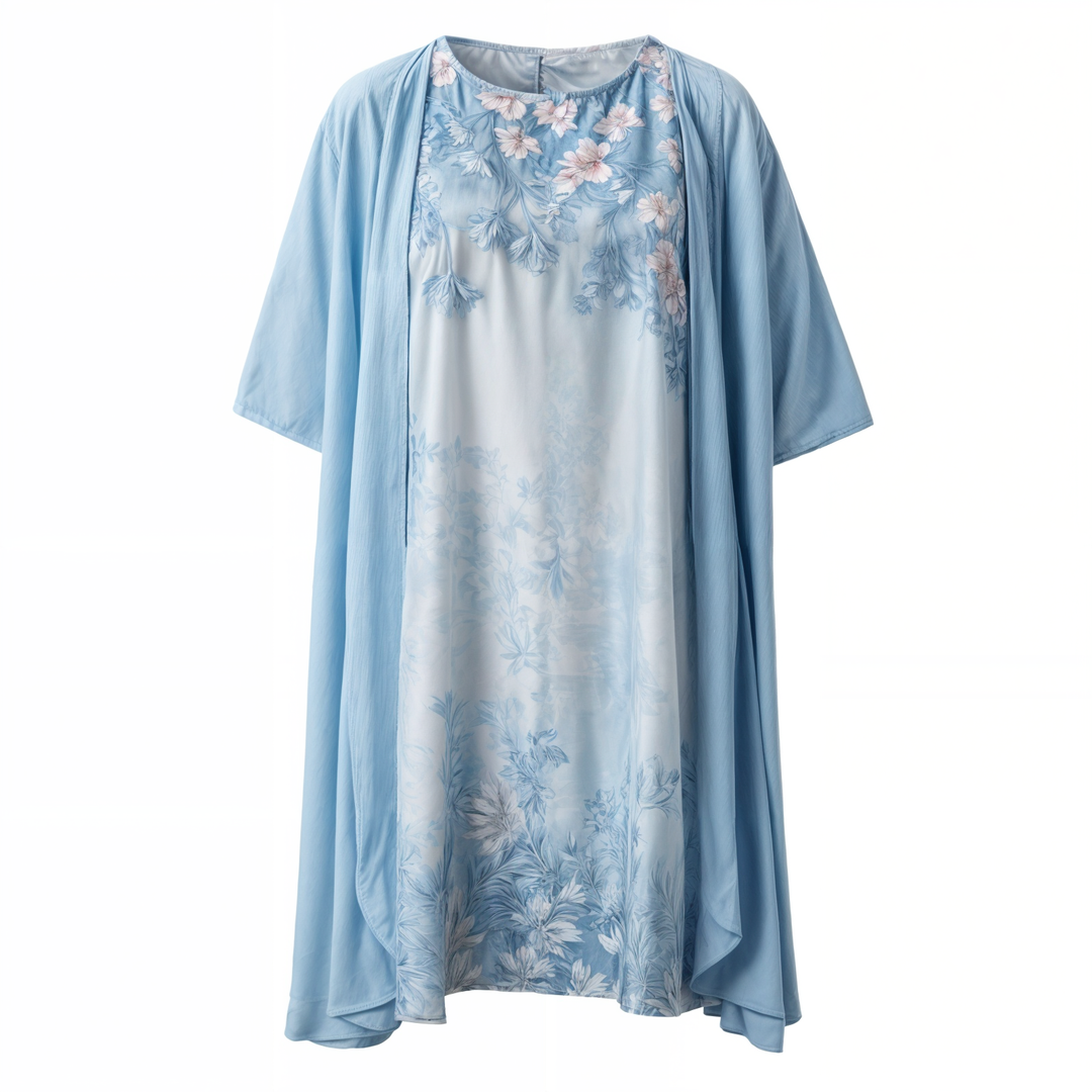Dress with floral pattern – Eliana-Light blue-S-State of Style