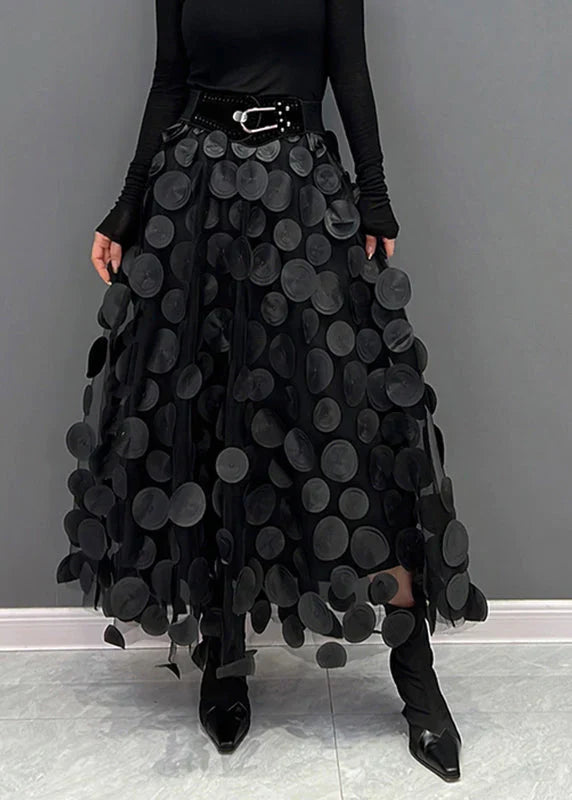 Dress with Polka Dots and Flowing Cut – Fleur-Black-S-State of Style