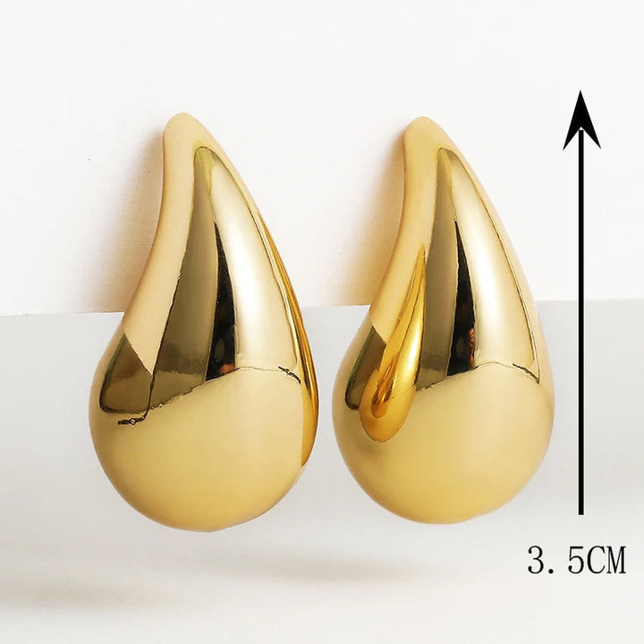 Droplet-shaped Earrings - GlimmerDrops-Gold-2.3 cm-State of Style