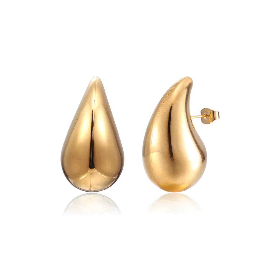 Droplet-shaped Earrings - GlimmerDrops-Gold-2.3 cm-State of Style