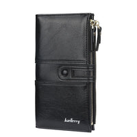 Dual-Zip Classic Long Wallet – Sleek and Elegant Must-Have!-Black-State of Style
