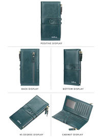 Dual-Zip Classic Long Wallet – Sleek and Elegant Must-Have!-Blue-State of Style