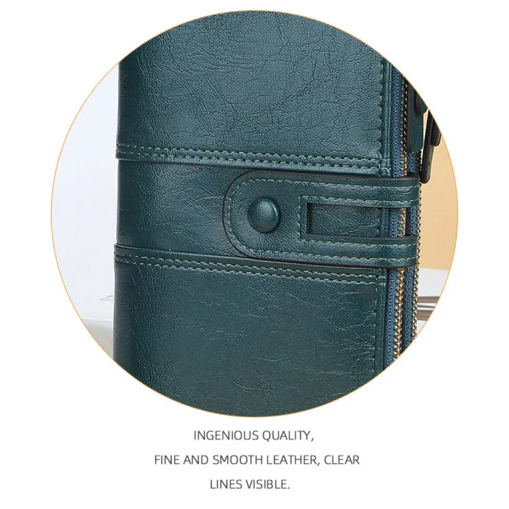Dual-Zip Classic Long Wallet – Sleek and Elegant Must-Have!-Blue-State of Style