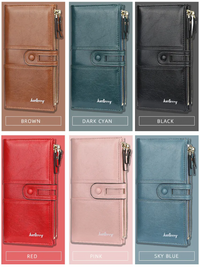 Dual-Zip Classic Long Wallet – Sleek and Elegant Must-Have!-Blue-State of Style