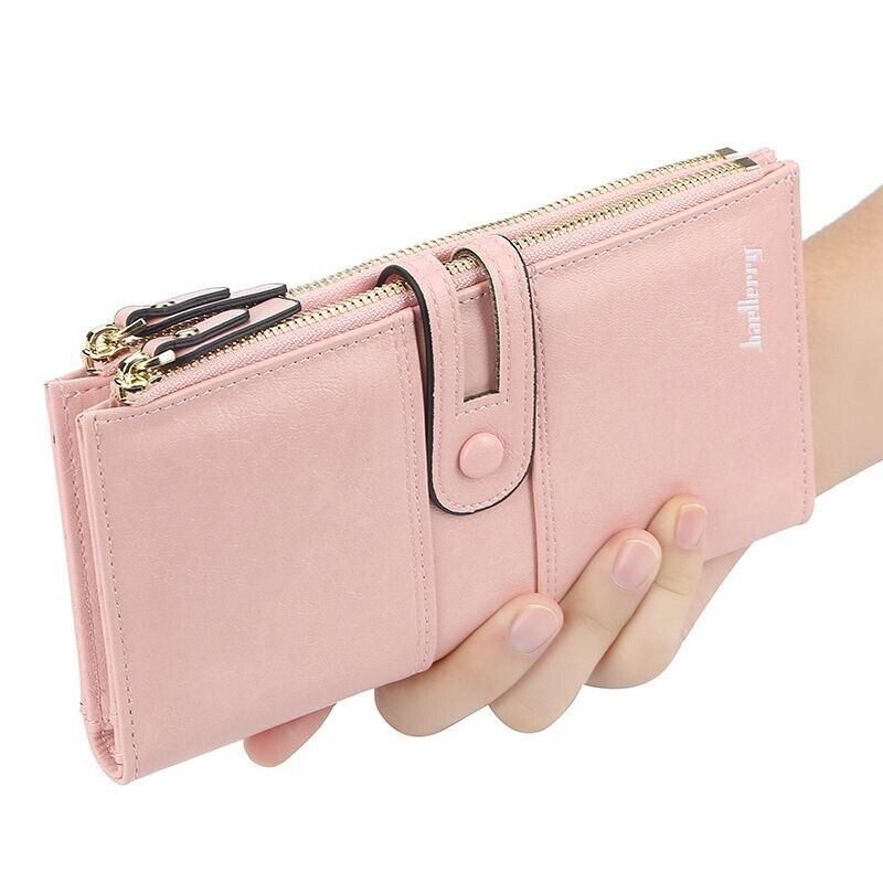 Dual-Zip Classic Long Wallet – Sleek and Elegant Must-Have!-Blue-State of Style