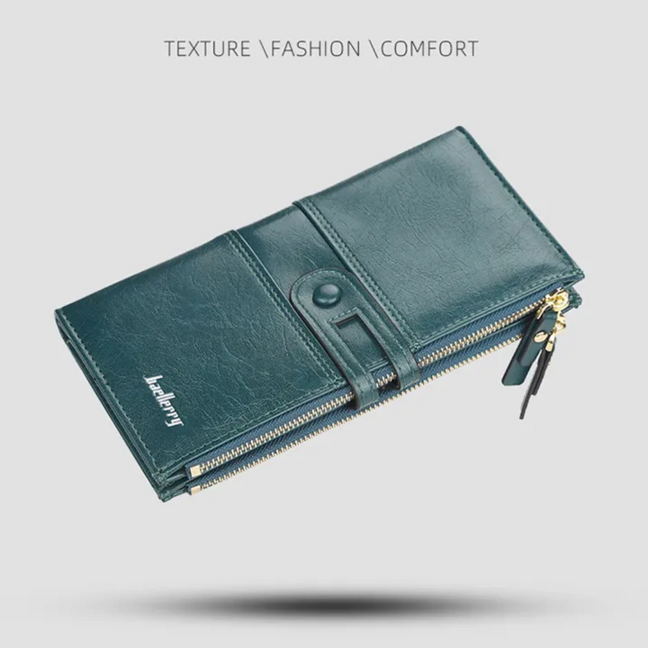 Dual-Zip Classic Long Wallet – Sleek and Elegant Must-Have!-Blue-State of Style