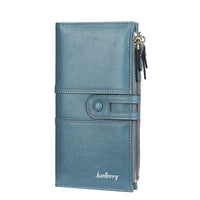 Dual-Zip Classic Long Wallet – Sleek and Elegant Must-Have!-Blue-State of Style