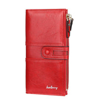 Dual-Zip Classic Long Wallet – Sleek and Elegant Must-Have!-Red-State of Style
