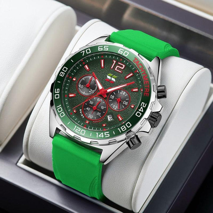 Dynamic Watch for Every Occasion - Eleganzio-Silver - Green-State of Style