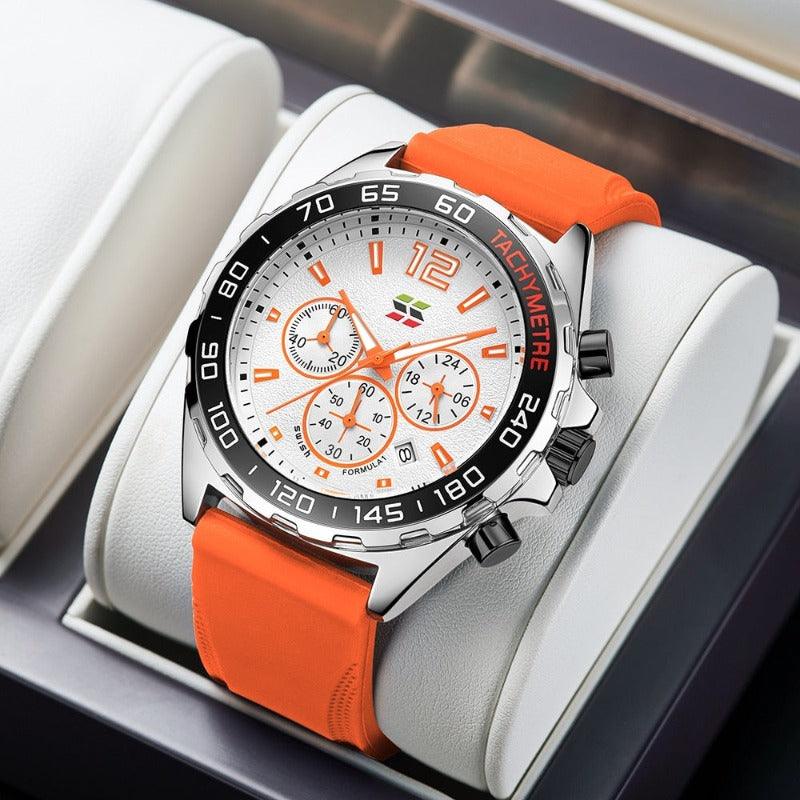 Dynamic Watch for Every Occasion - Eleganzio-Silver - Orange-State of Style
