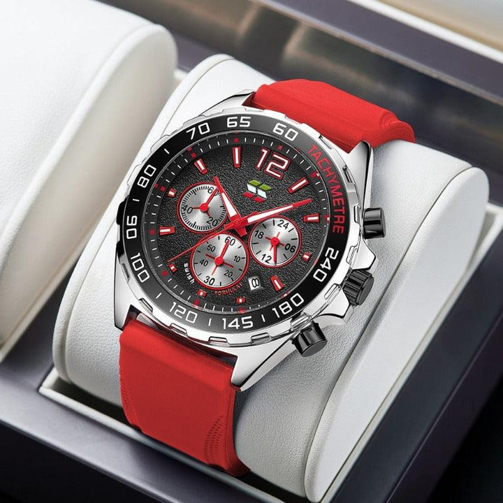 Dynamic Watch for Every Occasion - Eleganzio-Silver - Red-State of Style