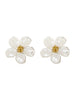 Irregular Pearl Petal Earrings - Celine