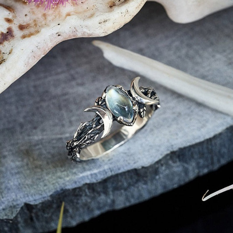 Stylish Moonstone Statement Ring - Iris