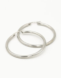 Earrings with 40 mm Diameter - Elegant Silver Hoops-925 Sterling Silver-State of Style