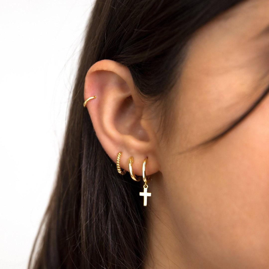 Earrings with Cross Pendant - Aurelia-Gold-State of Style