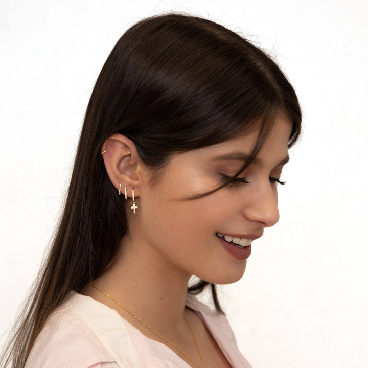 Earrings with Cross Pendant - Aurelia-Gold-State of Style
