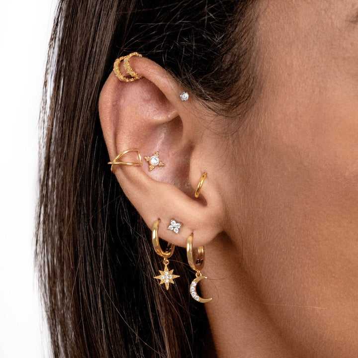 Earrings with Moon and Star - Cosmica-Gold-State of Style