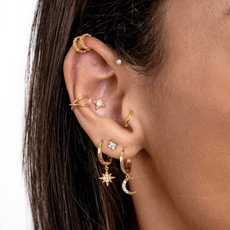 Earrings with Moon and Star - Cosmica-Gold-State of Style
