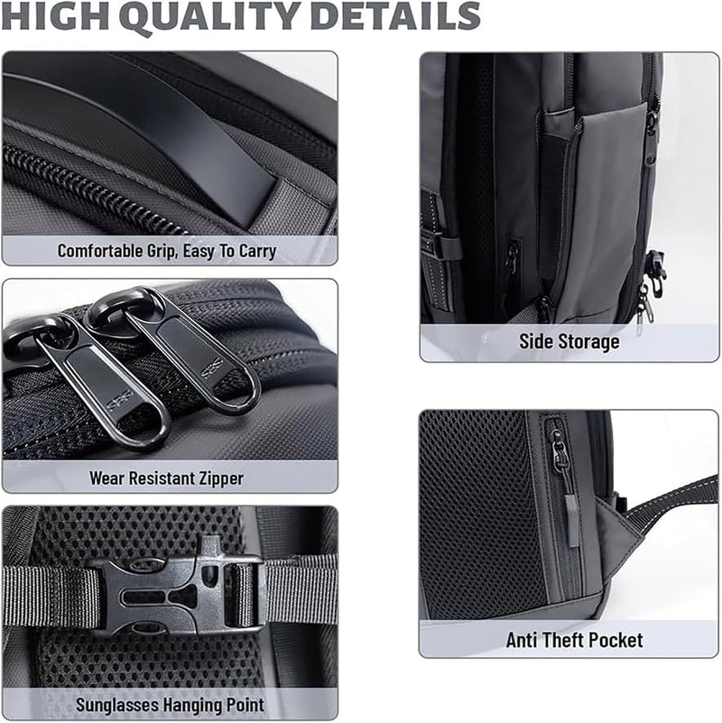 Expandable Compression Travel Backpack with Anti-Theft Lock & Wet Compartment