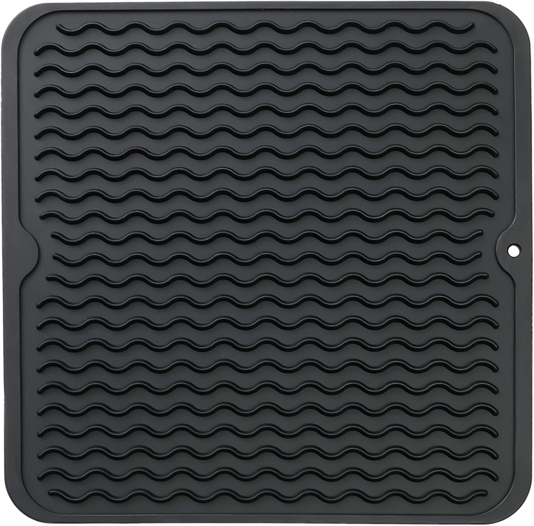 Eco-friendly silicone drying mat - Multiple uses & heat resistant-Black-30 x 30 cm-State of Style