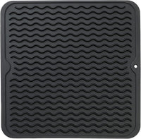 Eco-friendly silicone drying mat - Multiple uses & heat resistant-Black-30 x 30 cm-State of Style