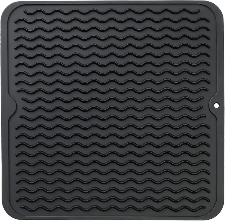Eco-friendly silicone drying mat - Multiple uses & heat resistant-Black-30 x 30 cm-State of Style