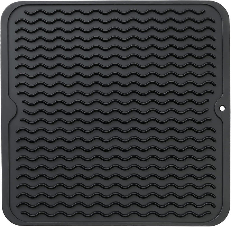 Eco-friendly silicone drying mat - Multiple uses & heat resistant-Black-30 x 30 cm-State of Style