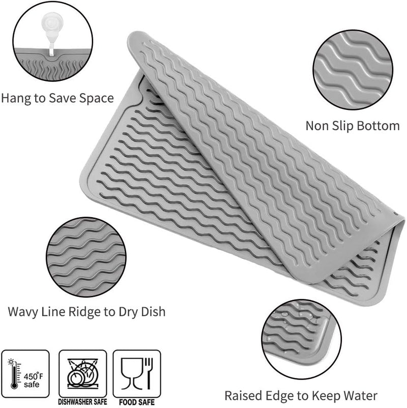Eco-friendly silicone drying mat - Multiple uses & heat resistant-Grey-30 x 30 cm-State of Style