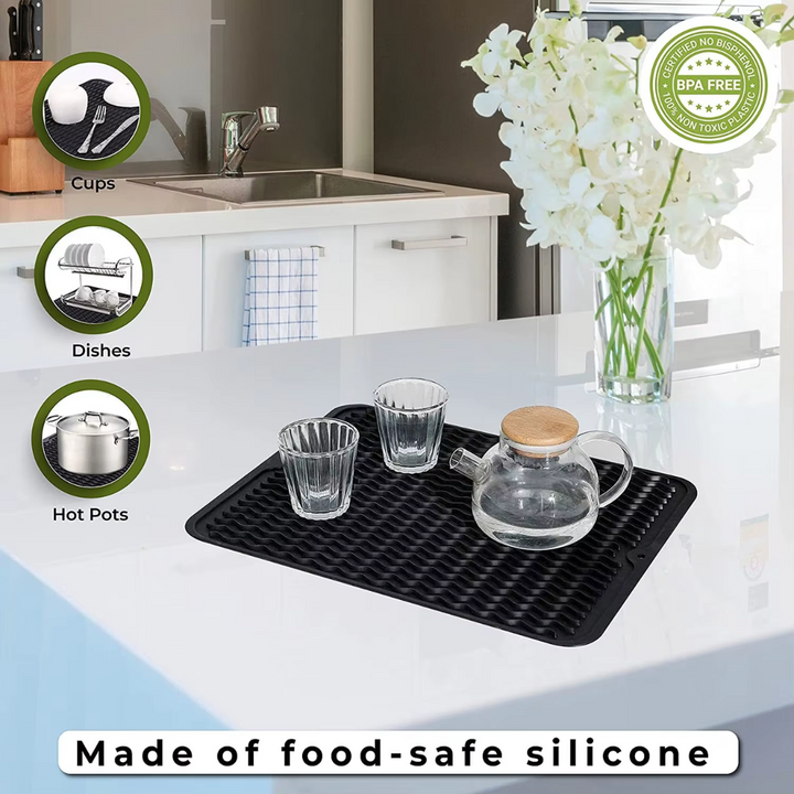 Eco-friendly silicone drying mat - Multiple uses & heat resistant-Grey-30 x 30 cm-State of Style