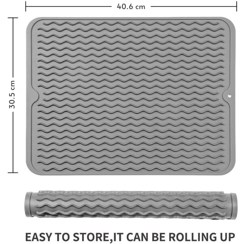 Eco-friendly silicone drying mat - Multiple uses & heat resistant-Grey-30 x 30 cm-State of Style