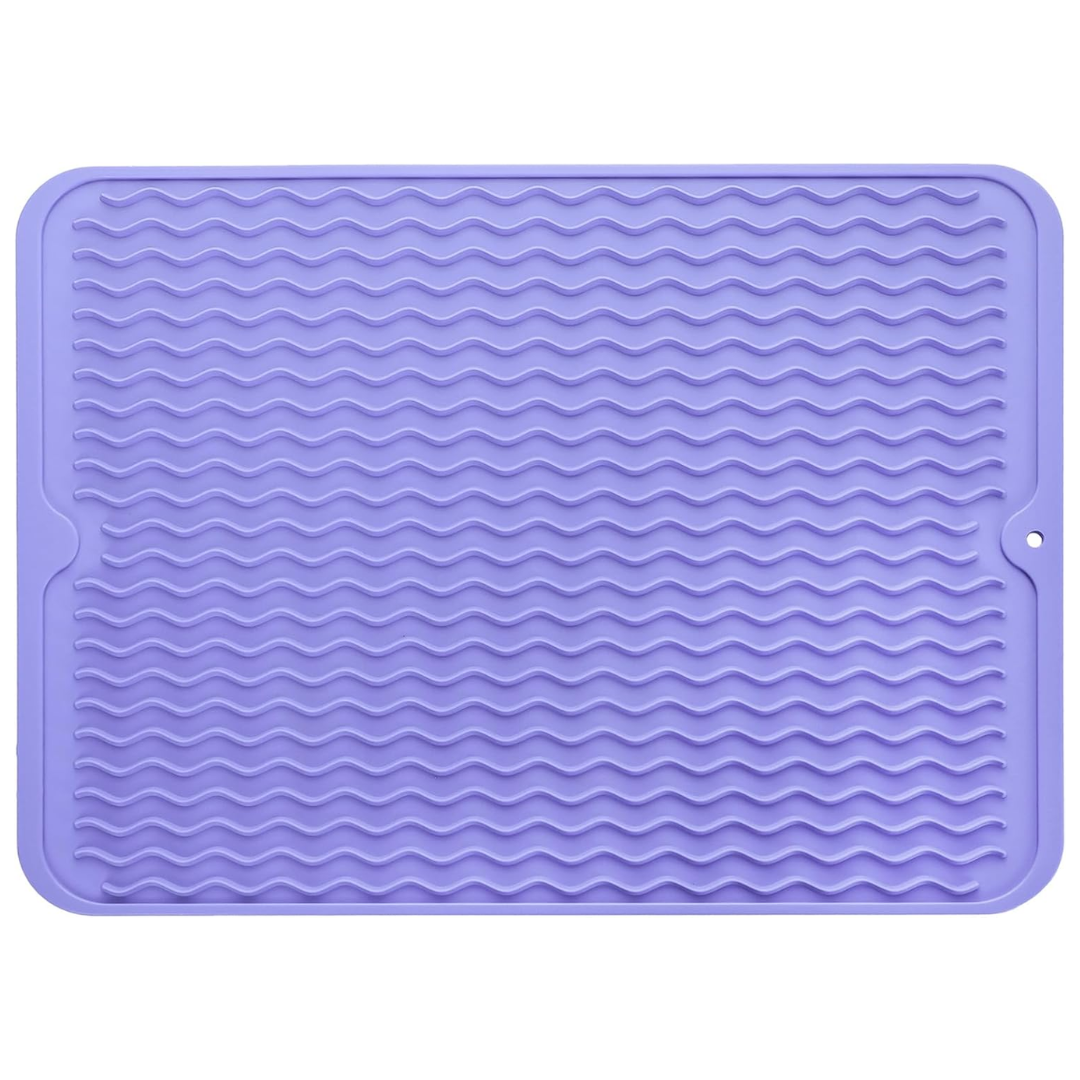 Eco-friendly silicone drying mat - Multiple uses & heat resistant-Light purple-40 x 30 cm-State of Style