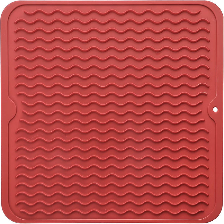 Eco-friendly silicone drying mat - Multiple uses & heat resistant-Red-30 x 30 cm-State of Style