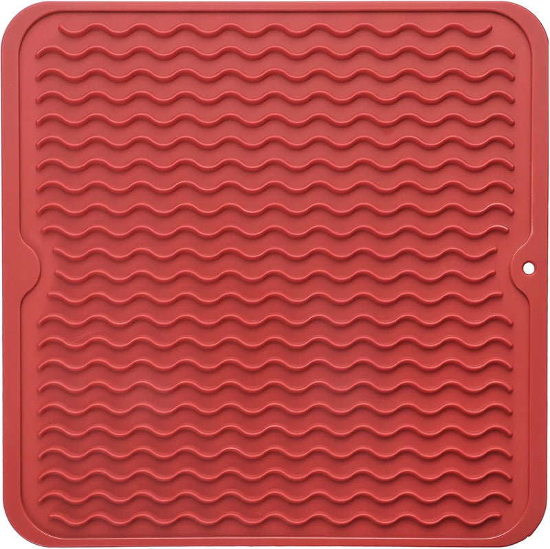 Eco-friendly silicone drying mat - Multiple uses & heat resistant-Red-30 x 30 cm-State of Style